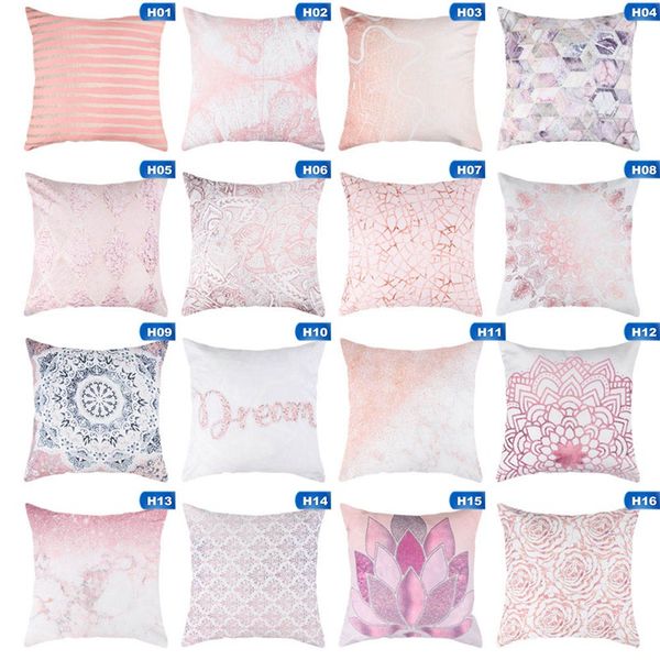 

45*45cm peach skin cashmere rose gold pink cushion covers square pillowcase home office decoration pillow covers decor supplies