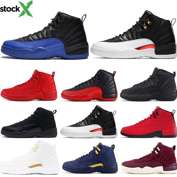 

12 12s mens basketball shoes game royal winterize gym red michigan bordeaux flu game taxi sports sneaker trainers size 7-13
