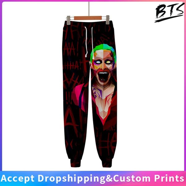 

comic clown 3d printed jogger pants women/men fashion streetwear long pants 2019 new arrival casual sweatpants, Black