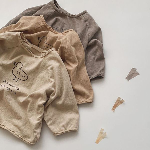 

milancel 2020 summer kids clothes boys and girls blouse cotton little duck kids base blouse boys y200704, White;black