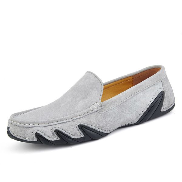 

2020 genuine leather men casual shoes fashion simple design soft wearable comfortable men slip on shoes moccasins loafers, Black