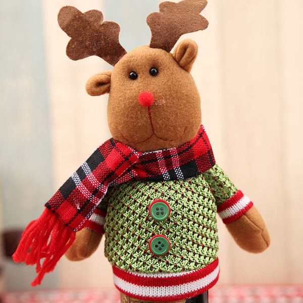 

christmas wine bottle cover snowman home party dinner table bag decoration