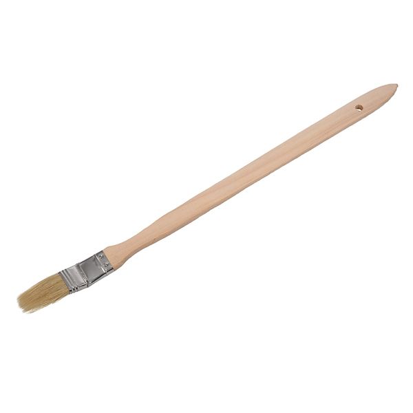 

pig hair filament wooden handle grip bent radiator brush 1inch width beige