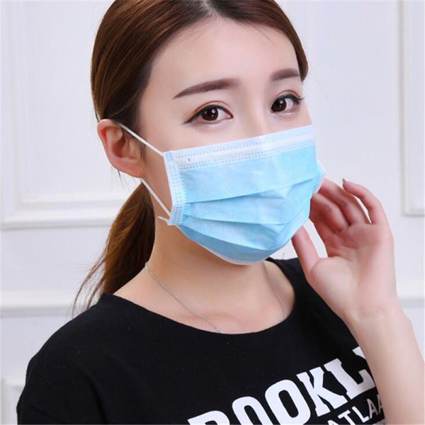 

dhl disposable face masks 3 layers dustproof mask facial protective cover masks set anti-dust one-time mask 1box=50pcs