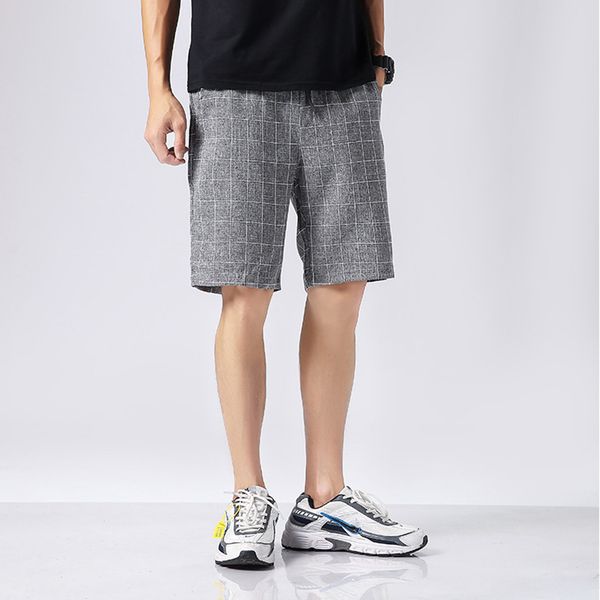 

men's shorts feitong cargo men joggers ropa summer fashion comfortable plaid casual loose pantalones hombre 2021, White;black