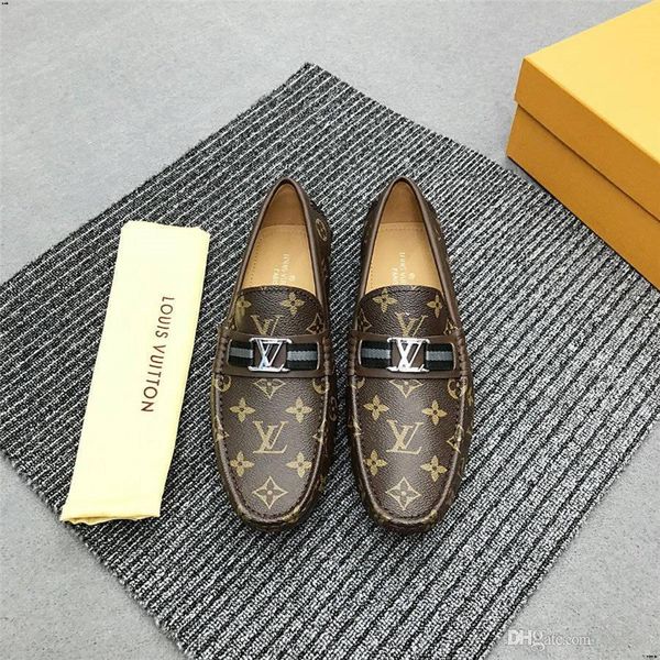 

20fw big size men's genuine leather shoe fashion slip on shoes for men italian leather men loafers luxury brands men sho yecq4, Black