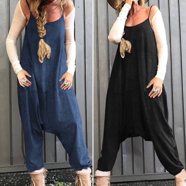 

women's drop crotch jumpsuits zanzea 2020 vintage summer linen overalls casual summer playsuits plus size female rompers 5xl, Black;white
