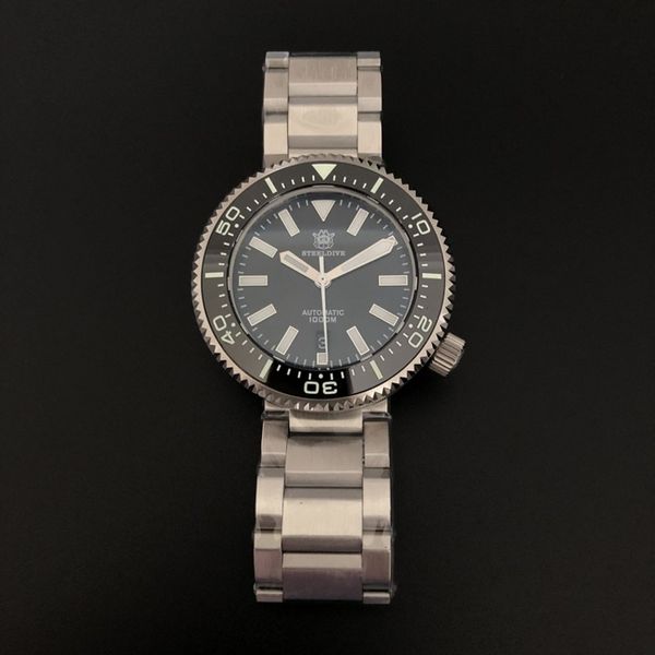 

2019 new fashion watch stainless steel diver watch 1000m water resistant sapphire glass ceramic bezel blue luminous, Slivery;brown