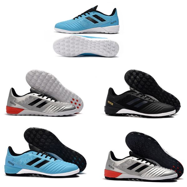 

mens soccer shoes predator 19.1 ic tf low ankle aoccer cleats predator 19 accelerator tango football tacos de futbol, Black