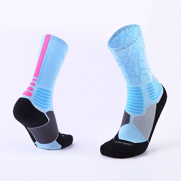 

outdoor athletic basketball socks men elite cotton thick towel calcetines cycling socks gym running soccer hiking bike, Black