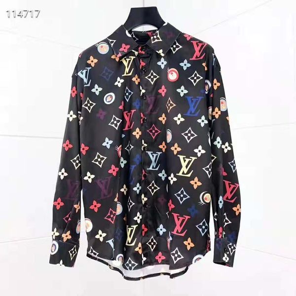 

brand new Luxury designer clothes men Casual Harajuku Shirts flower print long sleeve 3D printing Medusa Shirts