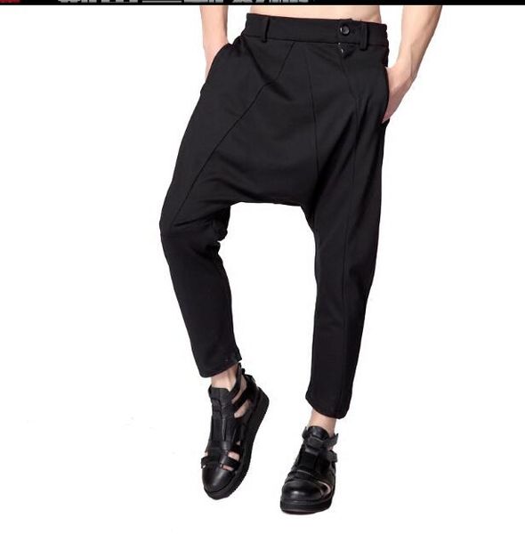 

27-44 new men's clothing plus size gd sarrouel pants are loose pants nine feet across all-match haren pants costumes, Black