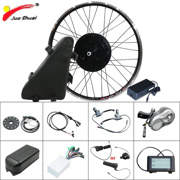 

electric bike kit 1500w motor wheel 48v e bike kit 1500w wheel motor electric bicycle conversion for 26" 700c rear hub, Silver;blue