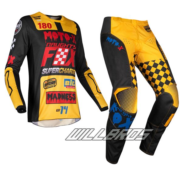 

naughty mx 180 czar light grey jersey pants combo motocross gear set for dirt bike atv off road racing traje moto, Black;blue