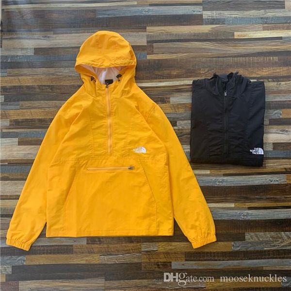 

19fw luxurious brand design the north half zip tech windbreaker hooded jacket men women casual streetwear sweatshirts outdoor shirts, Gray;blue