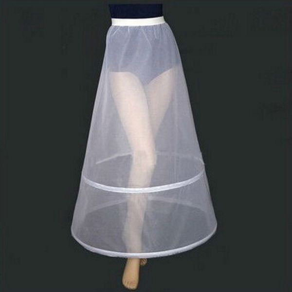 

women long white 2 hoops a-line wedding bridal crinolines petticot vestidos underskirt petticots skirt under skirt, Black