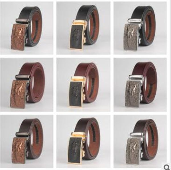 

belts men 2019 new belt cowhide leather men jeans belt designer luxury famous automatic buckle belts for men cinturon, Black;brown