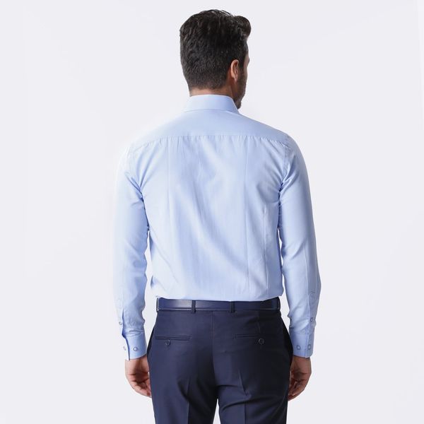 

blue classic men 's shirt, White;black
