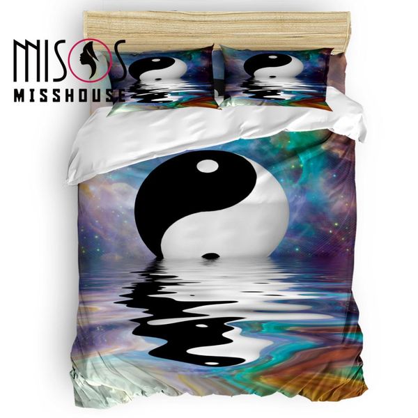 

misshouse tai chi creative design duvet cover set bed sheets comforter cover pillowcases 4pcs bedding sets