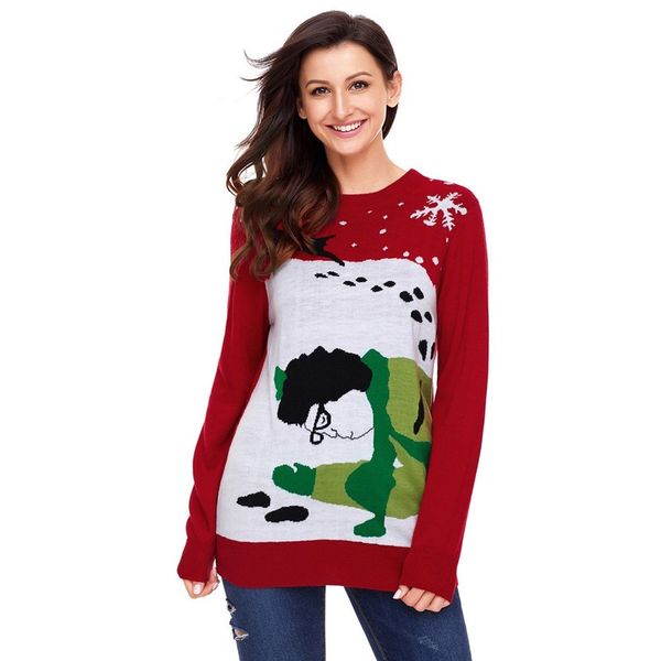 

chiristmas sweaters ugly weater winter casual knit sweaters women o-neck long sleeve, White;black