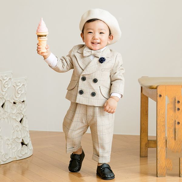 

2020 новое прибытие little boy смокинг / свадьба ребенка костюм мальчика / младенца мальчиков beige 4-х частей мальчиков костюм комплект мла, Black