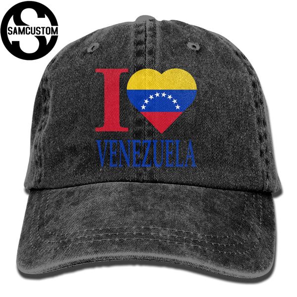 

samcustom i love venezuela 3d creative personality washed denim hats autumn summer men women golf sunblock hockey caps