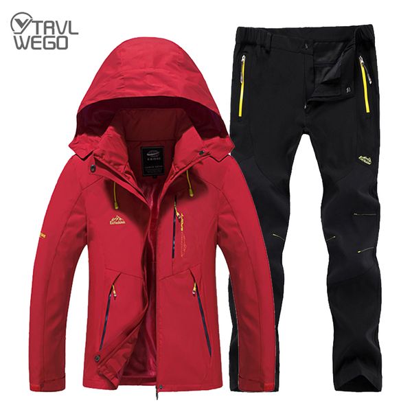 

trvlwego outdoor camping clothing women's spring autumn thin single jacket pants waterproof windproof hiking windbreaker coat, Blue;black