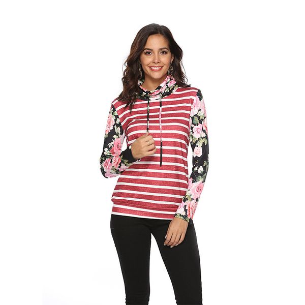 

women designer blouse new style long sleeve fashion printed knit pullover casual t shirt female clothes, White
