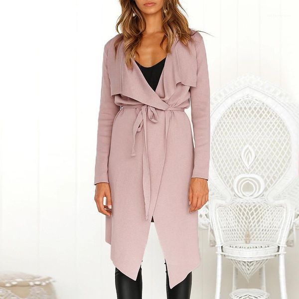 

autumn long sleeve outerwear fashion womens cardigan coat with saches womens designer v neck jackets spring, Black;brown