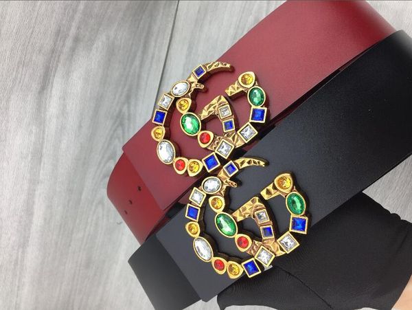 

2020 brand female belt new female fashion belt flat buckle letter buckle width 7cm the big belt, Black;brown