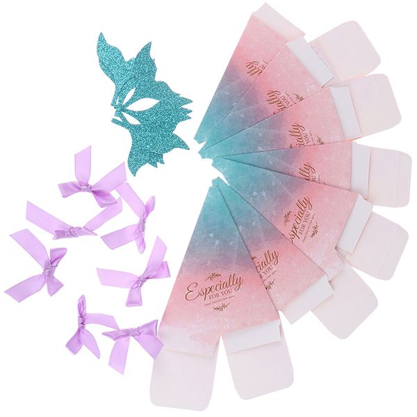 

10шт хвост русалки конфеты коробки розовый хвост русалки лук узел подарки коробка дети выступает свадебная тема день рождения поставки