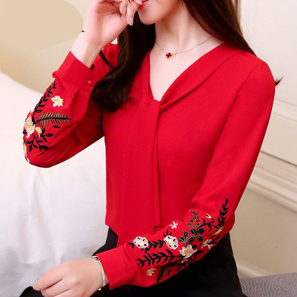 

women clothing blouse women fashion woman blouses 2019 long sleeve chiffon women blouse shirt office lady blusas red blouse 0547 30, White
