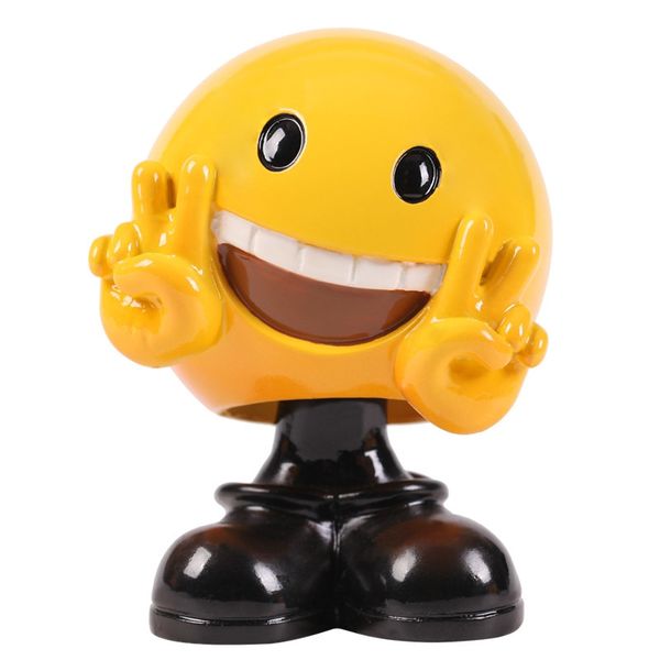 Cute Car Shaking Head Toy Car Interior Decoration Accessories Emoji Spring Shaking Head Doll Expression Pack Toy Creative Car Decoration Interior