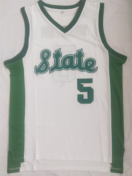 

michigan state spartans # 5 кассий winston college basketball джерси - белый, Black