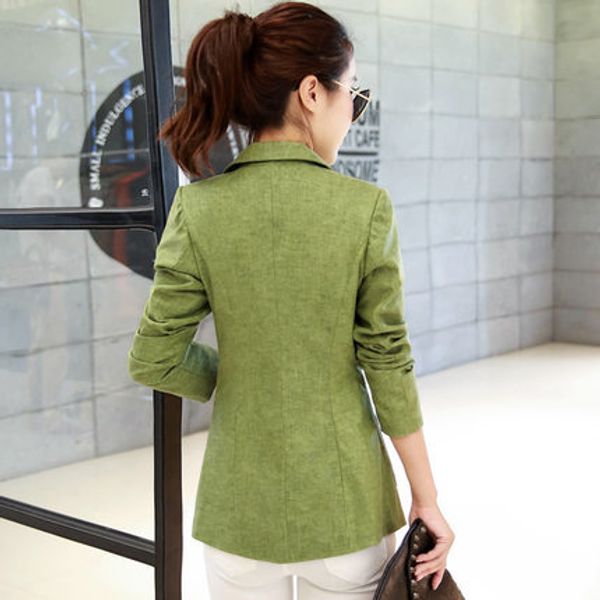 

blazer women spring autumn casual women suits long sleeve slim solid female jacket office clothing plus size lx101, White;black