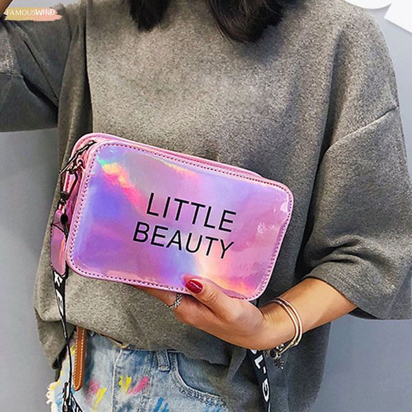 

new fashion summer ladies seven color letter messenger bag transparent color wide shoulder strap hasp small square bag handbag yy