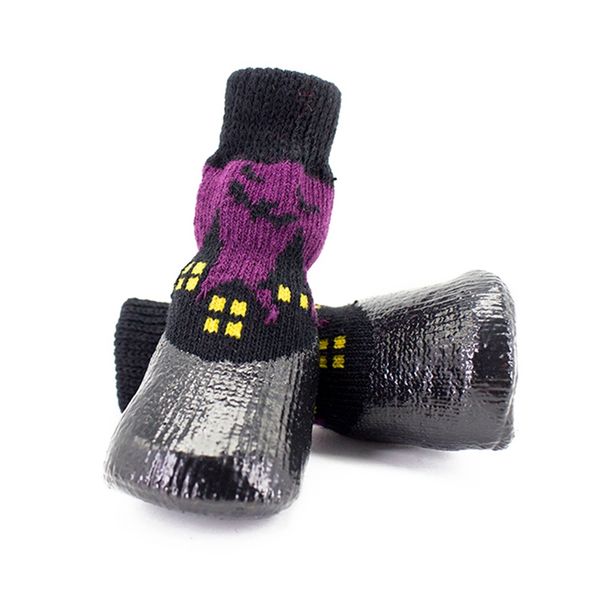 

0-6 size cotton rubber pet dog shoes waterproof non-slip dog rain snow boots socks footwear for puppy small cats dogs 4pcs/set