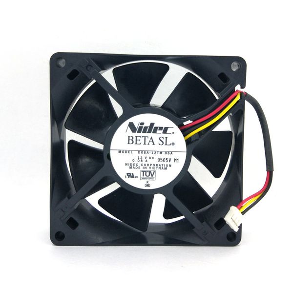 

новые оригинальные nidec d08a-12tm 06a 80 * 80 * 25mm dc12v 0.08a тахометра сигнал вентилятор охлаждения