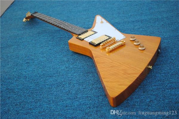 

New cu tom edition of the alien electric guitar explorer metal rock goo e gold acce orie hipping
