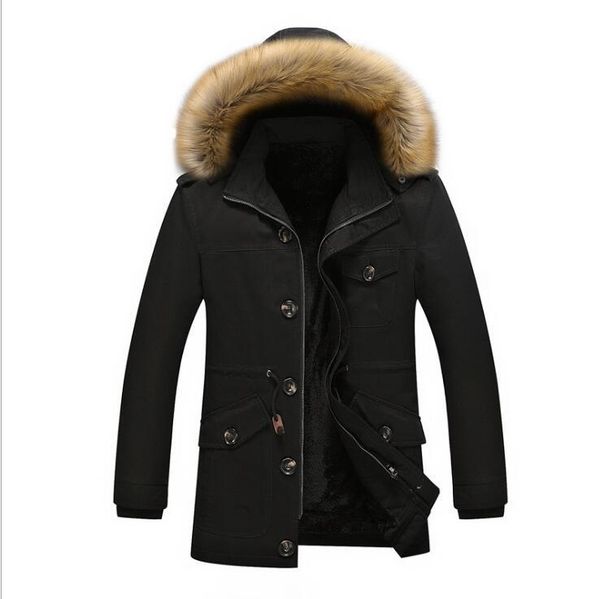 

men clothing winter jacket men warm solid cotton down coat mens casual hooded jackets thickening doudoune plus size #v0, Black;brown