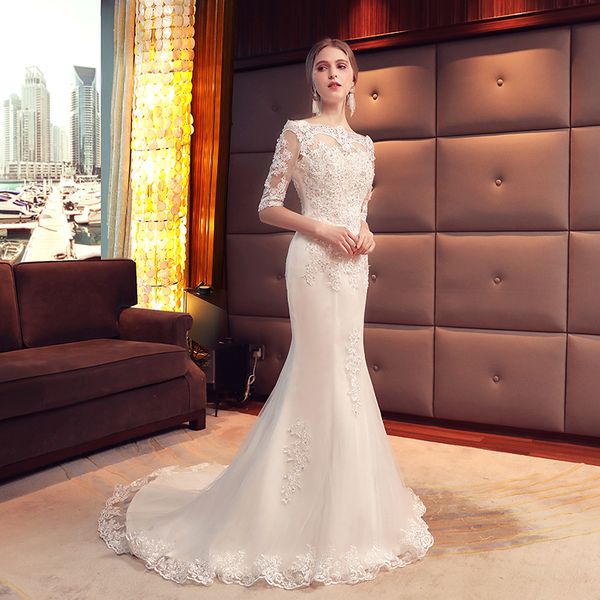 

wedding dress brides get married in winter, White