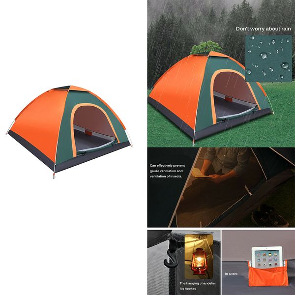 

outdoor camping tent 3-4 person dual layer waterproof hiking beach shelter travel windbreak beach tents anti uv tourist tents