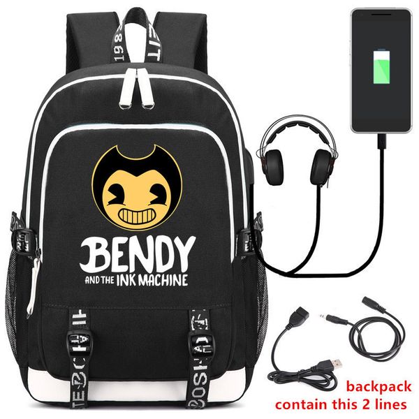 

Diomo Bendy And Ink Machine Рюкзак USB Зарядка Ноутбука Рюкзак Для Подростков Мужской Путешест