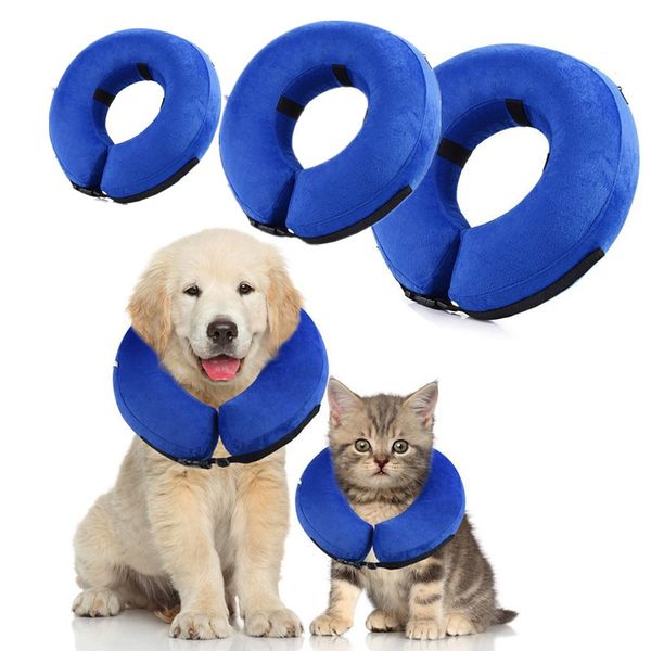 

inflatable pet collar anti-bite neck elizabethan collar cute cat dog puppy neck protective circle collar for small large dogs