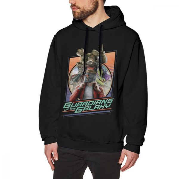 

guardians of the galaxy hoodie retro crew art hoodies mens fashion pullover hoodie outdoor winter xxx long cotton red hoodies, Black