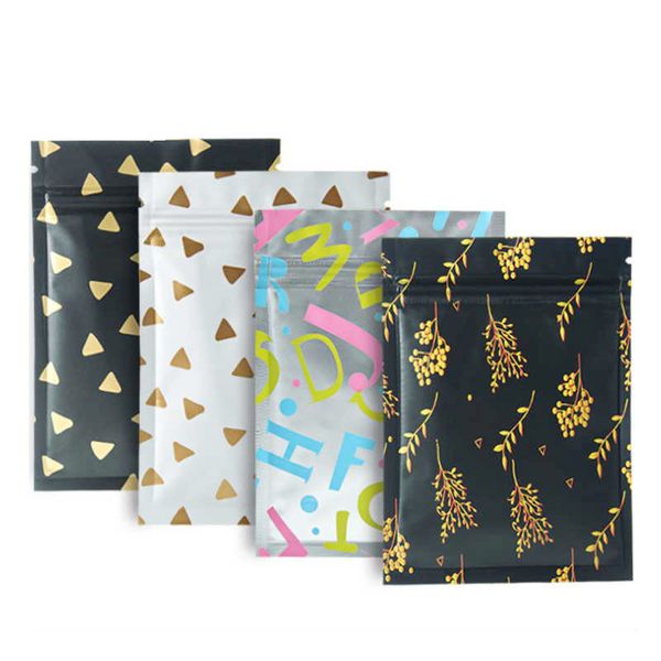 

100шт цветные алюминиевая фольгой стоячего замка сумки на молнии, подарки сушеных фруктов упаковки мешков ziplock самоклеющегося мешка