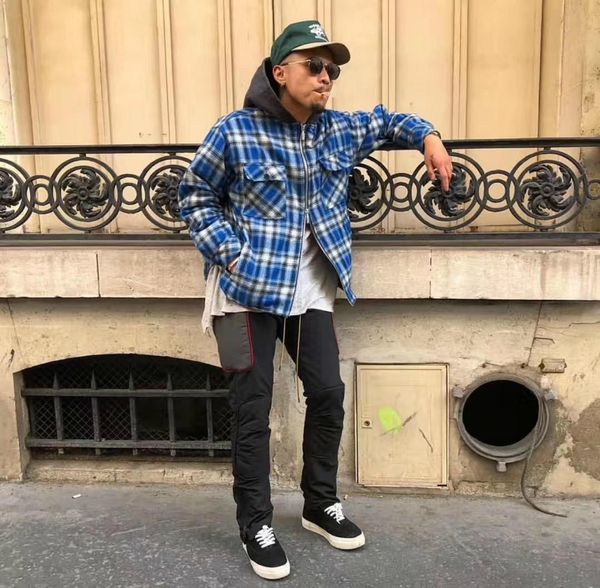 

19fw решетчатая рубашка с капюшоном с длинным рукавом куртка пара женщин и мужчин дизайнер высокое качество мода пальто hfwp645345, White;black