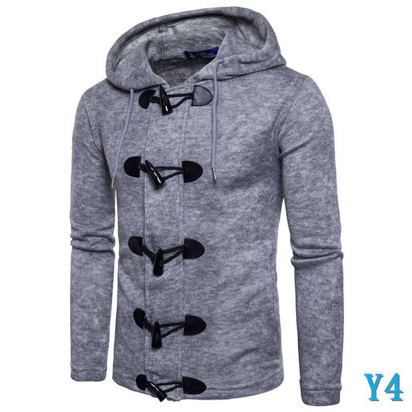 

new arrival mens sweater 2019 spring and autumn new fashion horn knock hoodie casual solid color jacket british style sweater cardigany4, White;black