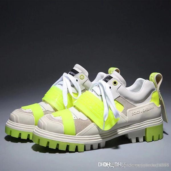 

2019 new luxury designer casual shoes triple s track brand grey orange yellow men's women's casual shoes thick sneakers trek men&#, Black