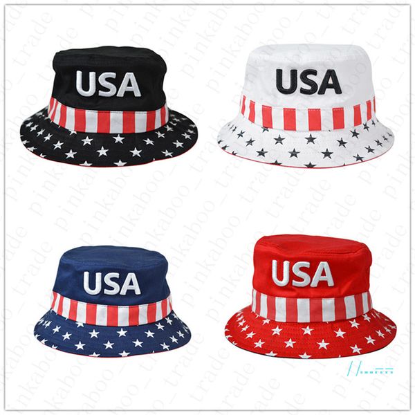 

embroidery donald trump foldable bucket hat women outdoor sunscreen cotton fishing hunting cap mens usa letters sun prevent hats d42204, Yellow